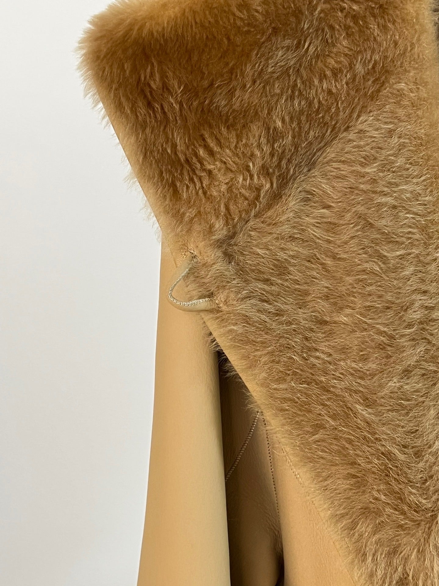 Double sided shearling coat