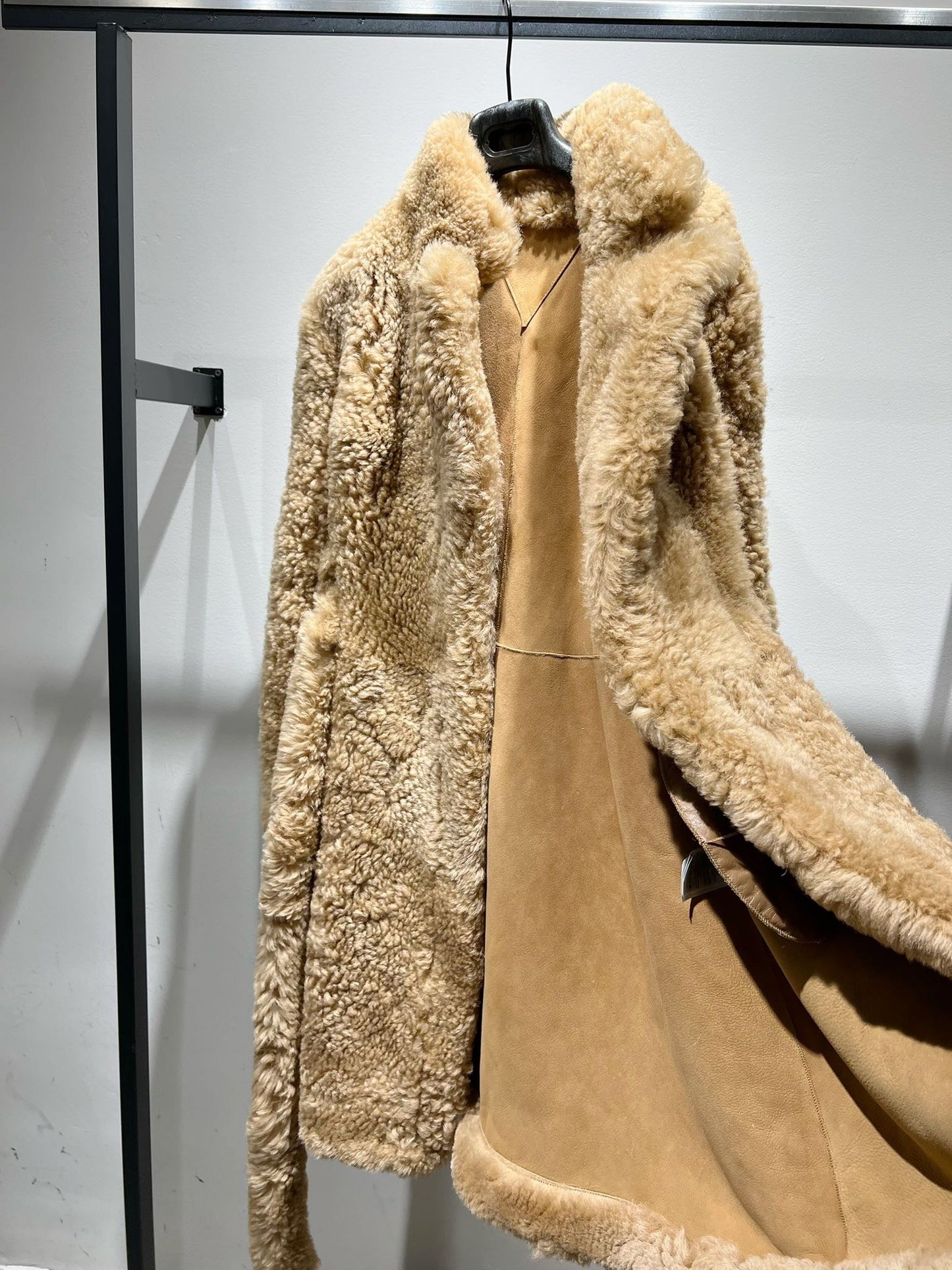 Long shearling coat