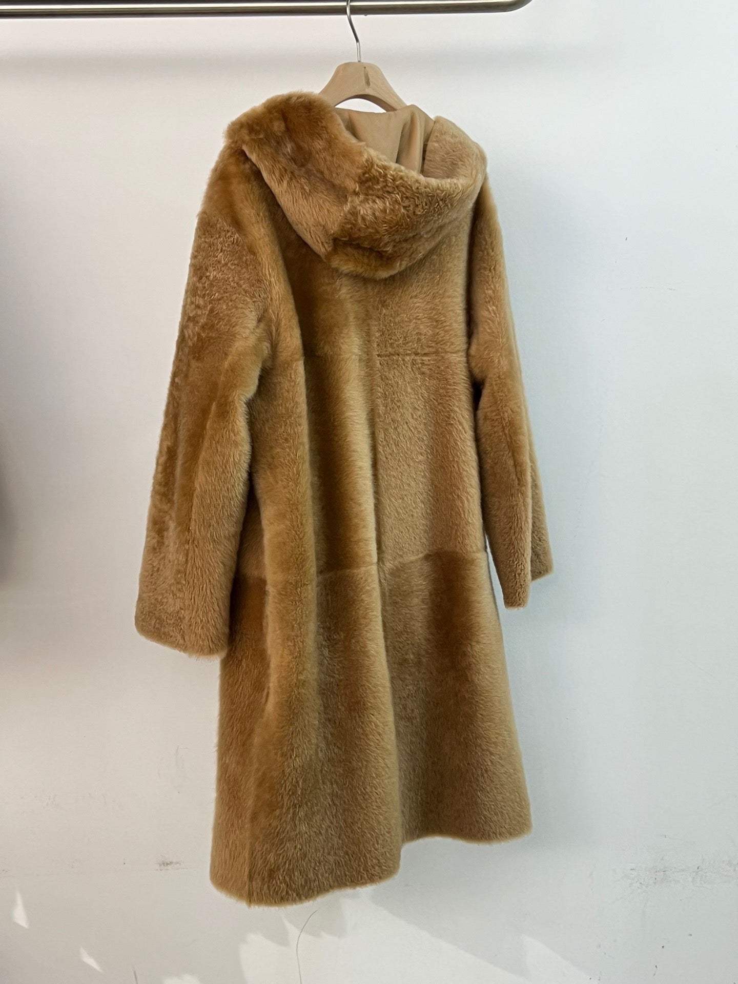 Double sided shearling coat