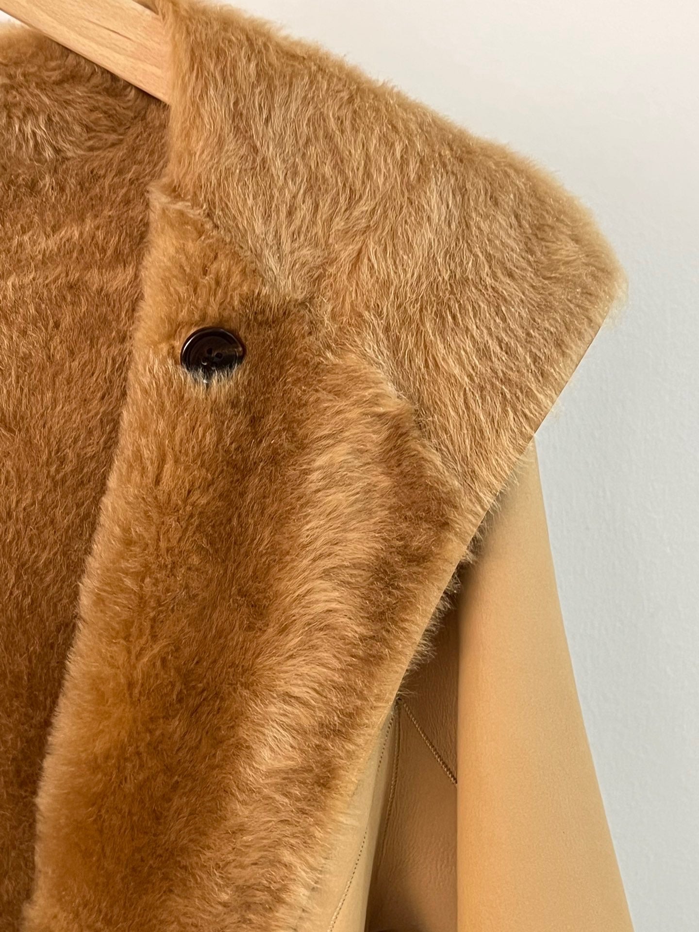 Double sided shearling coat