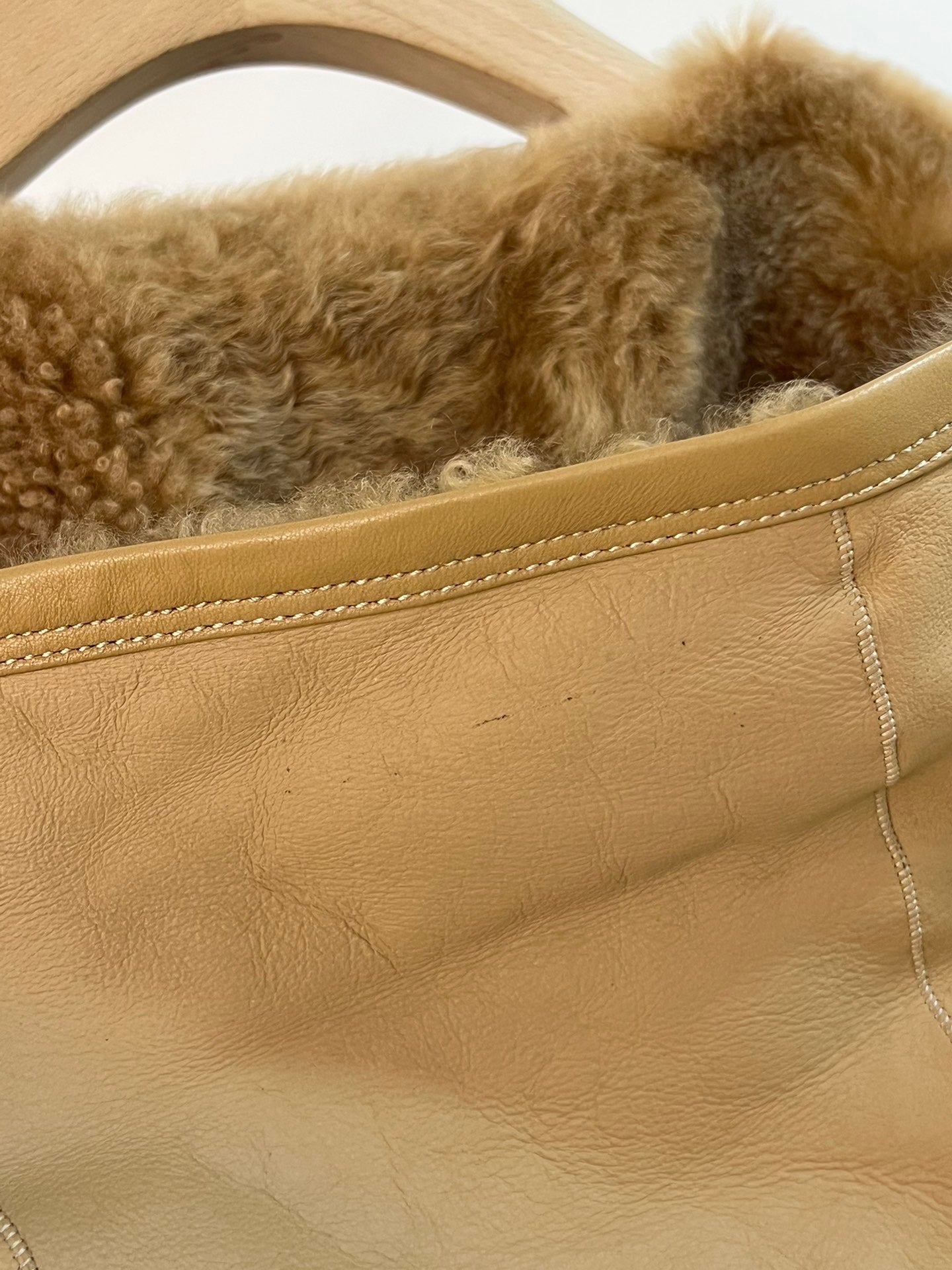 Double sided shearling coat