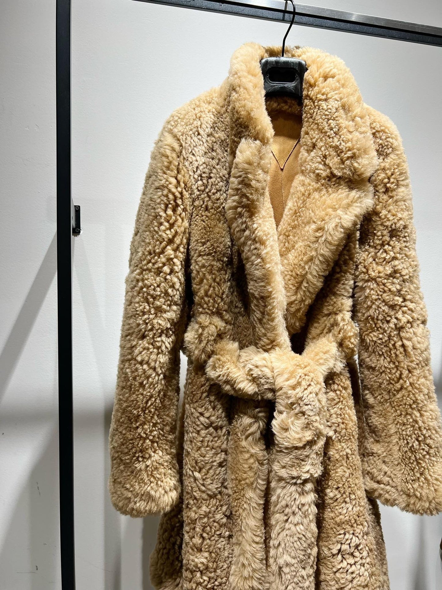 Long shearling coat
