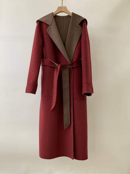 Double sided cashmere long coat