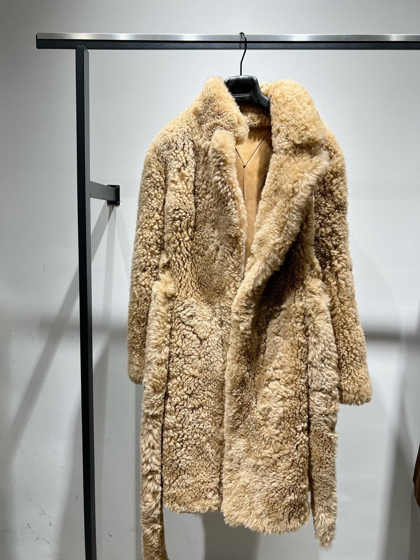 Long shearling coat