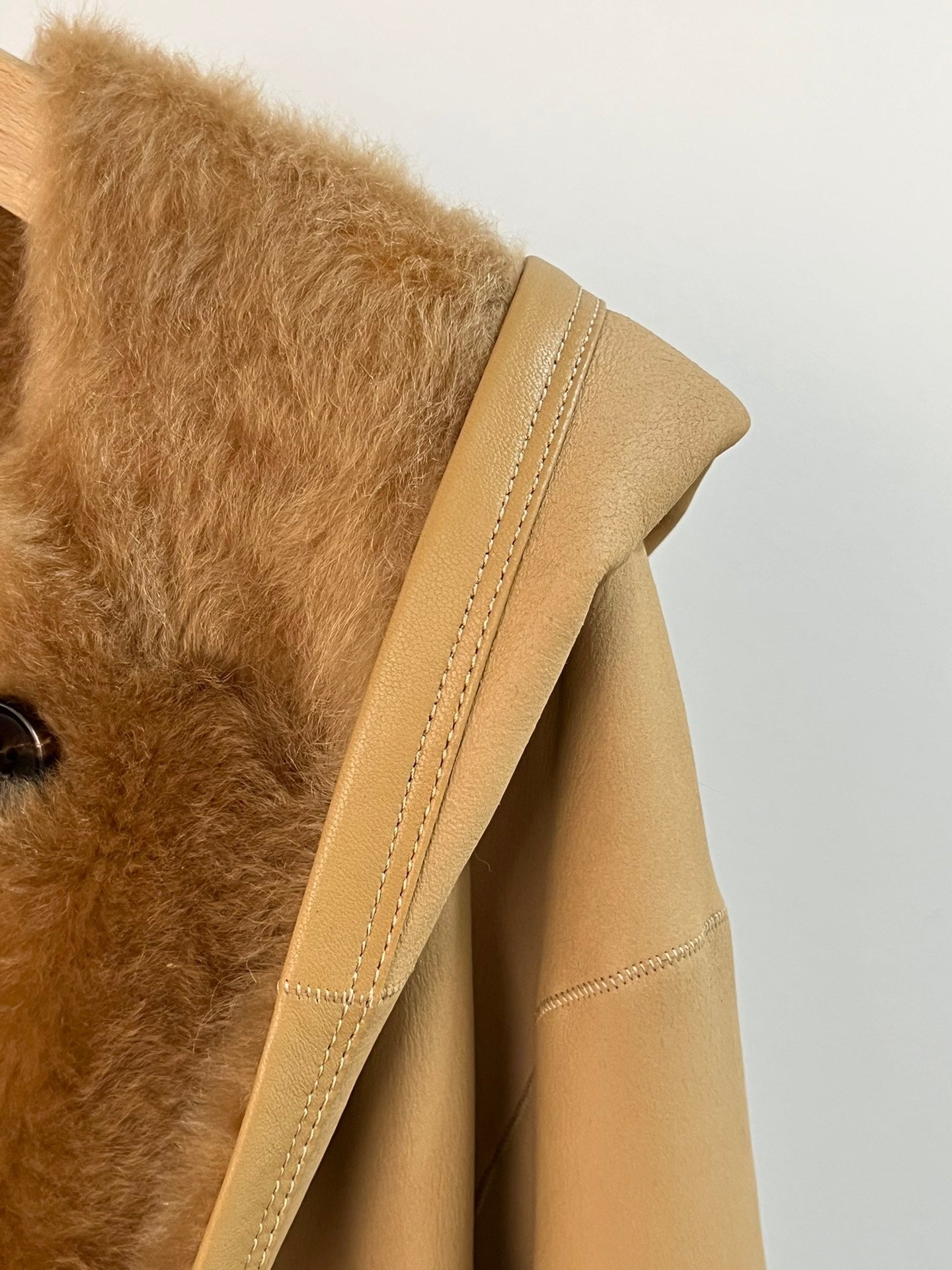 Double sided shearling coat