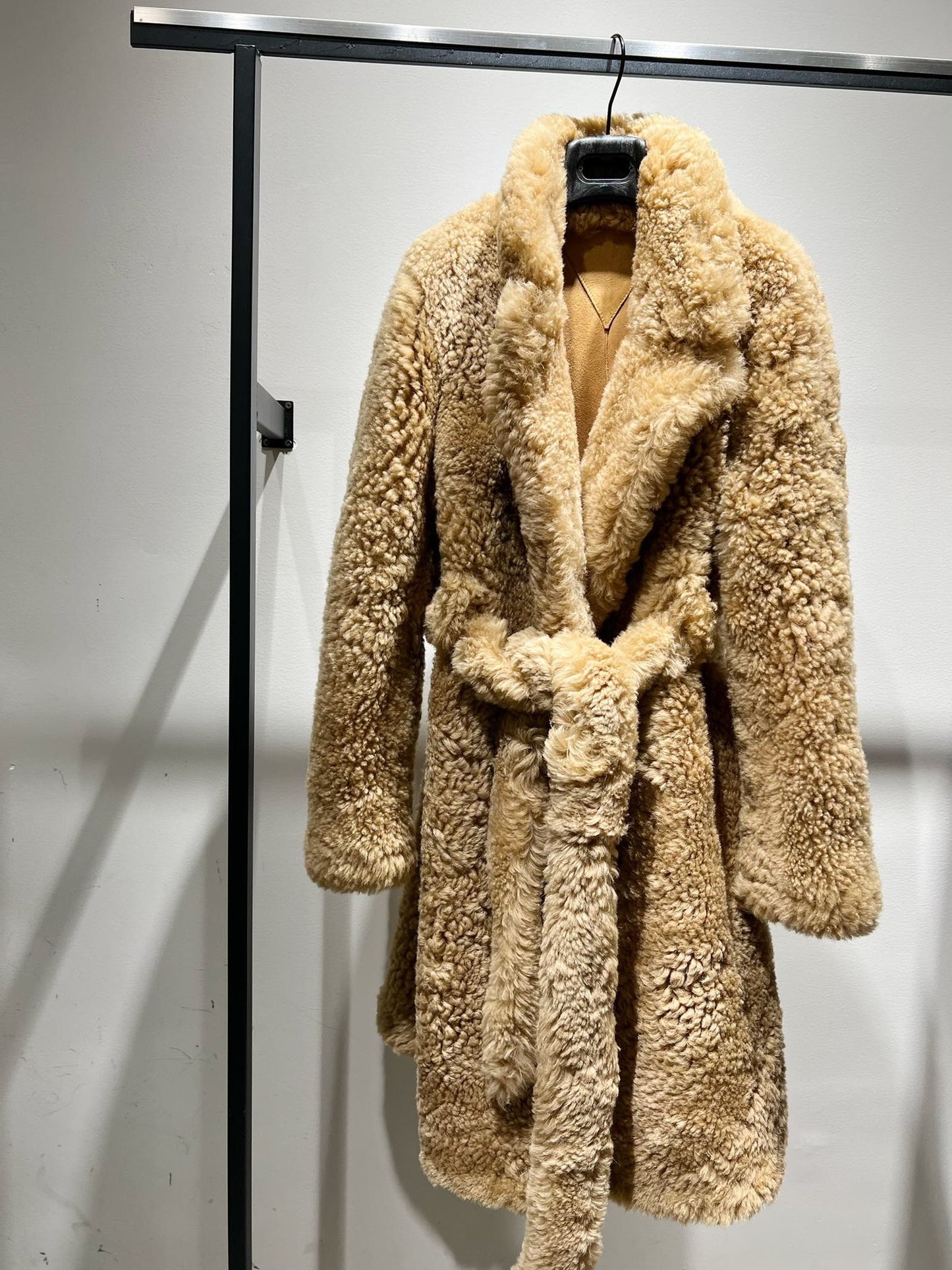 Long shearling coat